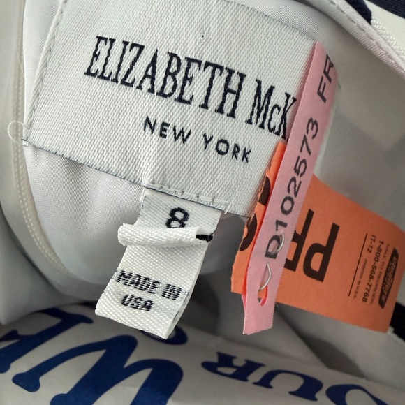 Elizabeth McKay Navy and White Cross Pattern Midi Dress - Picture 3 of 3